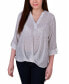 ფოტო #1 პროდუქტის Petite 3/4 Sleeve Metallic Dot Blouse Top