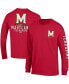Фото #2 товара Men's Red Maryland Terrapins Team Stack Long Sleeve T-shirt