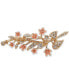 Gold-Tone Crystal & Pink Flower Sprig Pin