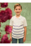 LCW Kids Polo Yaka Çizgili Kısa Kollu Erkek Çocuk Tişört
