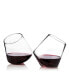 Rolling Crystal Wine Glasses, Set of 2, 12 Oz