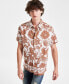 ფოტო #1 პროდუქტის Men's Island Tropical Botanical-Print Button-Down Linen Shirt