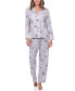 ფოტო #2 პროდუქტის Women's Long Sleeve Floral Pajama Set, 2-Piece