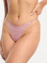 ASOS DESIGN Paris eyelash lace strappy thong in pink