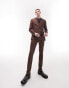 Фото #4 товара Topman super skinny double breasted one button suit jacket in brown