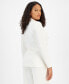 Фото #2 товара Women's Textured Crepe One-Button Blazer, Created for Macy's
