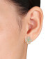 ფოტო #2 პროდუქტის Emerald (1/5 ct. t.w.) & Diamond (1 ct. t.w.) Heart Clover Omega Back Earrings in 18k Gold