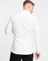 ASOS DESIGN formal royal oxford skinny shirt with double cuff in white