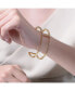 ფოტო #2 პროდუქტის Sterling Silver 14K Gold Plated Clear Cubic Zirconia 2-Row Cuff Bracelet