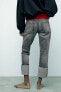 HIGH-WAIST TRF STOVE PIPE FOLDED JEANS