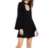 BCBGeneration Women's Cut Out Choker Party Dress Long Sleeve Black XS