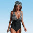Фото #1 товара Women's Gingham One Piece Swimsuit Ruched Cross Back Vintage Swimwear Bathing