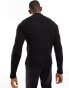 Weekday Derek slim fit zip through rib cardigan in black