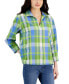 ფოტო #1 პროდუქტის Women's Cotton Plaid Popover Sailor Top