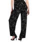 Фото #1 товара Petite Floral-Print Pull-On Wide-Leg Pants