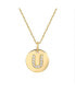 Фото #1 товара Suzy Levian New York suzy Levian Sterling Silver Cubic Zirconia Letter "U" Initial Disc Pendant Necklace