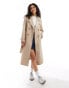 Фото #1 товара Pimkie belted longline trench coat in ecru