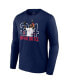 Фото #3 товара Men's David Ortiz Navy Boston Red Sox Stats Resume Long Sleeve T-shirt