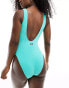 Champion crinkle swimsuit in teal Зеленый, S - фото #2