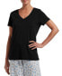 ფოტო #2 პროდუქტის Women's Sleepwell Solid S/S V-Neck T-Shirt with Temperature Regulating Technology