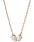 ფოტო #4 პროდუქტის Rose Gold-Tone Mesmera Mixed Cuts Bangle Bracelet & Pendant Necklace Set, 15" + 2-3/4" extender