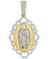 Фото #2 товара Macy's men's Diamond Our Lady of Guadalupe Scalloped Medallion Pendant (1/5 ct. t.w.) in 10k Gold