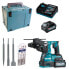 Фото #1 товара Makita Akku-Bohrhammer HR003GM201 + Hammerbohrer-Set 5t lg. + Meisselset 3 tlg.