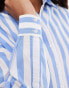 Selected classic button down striped shirt in blue