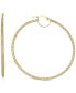 ფოტო #1 პროდუქტის Textured Large Hoop Earrings in 10k Gold