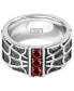 ფოტო #4 პროდუქტის Men's Garnet Spiderman Web Ring (3/4 ct. t.w.) in Sterling Silver