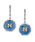 ფოტო #13 პროდუქტის Silver Tone Blue Enamel Gold Tone Initial Earrings