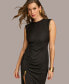 Фото #5 товара Women's Side-Ruched Cap-Sleeve Dress