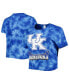 Women's Royal Kentucky Wildcats Cloud-Dye Cropped T-shirt