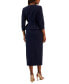 Фото #2 товара Women's Belted Jacket 3/4-Sleeve Skirt Suit