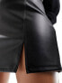 Фото #5 товара Hollister a-line faux leather mini skirt in black