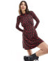 Фото #2 товара New look jersey mini flare dress in black rose print