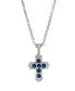 ფოტო #1 პროდუქტის Silver-Tone Blue Cross Necklace