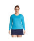 Фото #2 товара Plus Size Long Crew Neck Long Sleeve Rash Guard UPF 50 Swim Tee