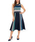 ფოტო #1 პროდუქტის Women's Striped Sleeveless Sweater Dress