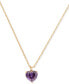 ფოტო #1 პროდუქტის Gold-Tone Birthstone Heart Pendant Necklace, 16" + 3" extender