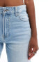 Фото #4 товара Bershka ripped knee wide leg jeans in super light wash