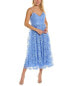 Фото #1 товара Ml Monique Lhuillier Applique Lace Midi Dress Women's Blue 16