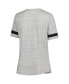 ფოტო #2 პროდუქტის Women's Heather Gray Miami Dolphins Plus Size Lace-Up V-Neck T-shirt