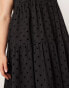 ASOS EDITION Curve broderie super full scoop neck tiered maxi dress in black