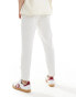 Another Influence linen mix tapered trousers in off white