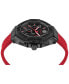 Men's Chronograph Red Silicone Strap Watch 46mm