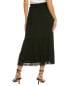 Фото #2 товара Max Studio Mesh Lace Tiered Midi Skirt Women's Black Xs