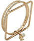 ფოტო #1 პროდუქტის Gold-Tone 3-Pc. Set Crystal Logo Bangle Bracelet