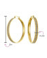 ფოტო #3 პროდუქტის Round Channel Set CZ Large Hoop Earrings Stardust Brush Matte Finish Channel Set CZ Gold Plated Stainless Steel 2 In Diameter