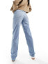 Фото #3 товара NA-KD straight leg high wasit jean in light blue
